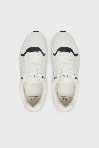Armani Exchage Logolu Kalın Tabanlı Sneaker Erkek Ayakkabı XUX239 XV909 U384 BEYAZ - 3