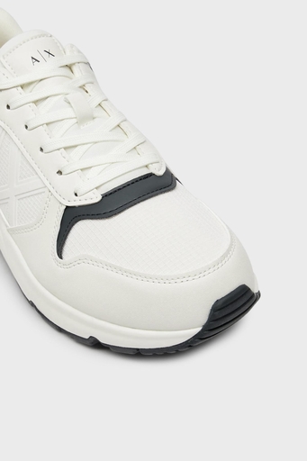 Armani Exchage Logolu Kalın Tabanlı Sneaker Erkek Ayakkabı XUX239 XV909 U384 BEYAZ - 5