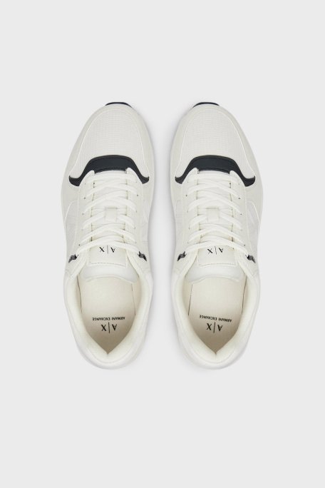 Armani Exchage Logolu Kalın Tabanlı Sneaker Erkek Ayakkabı XUX239 XV909 U384 BEYAZ - 9