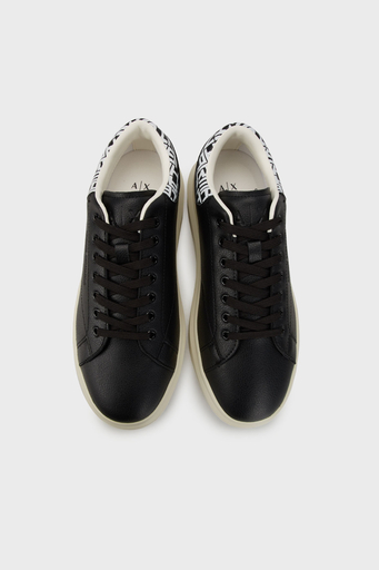 Armani Exchage Logolu Sneaker Erkek Ayakkabı XUX123 XV761 N814 SİYAH-BEYAZ - 4