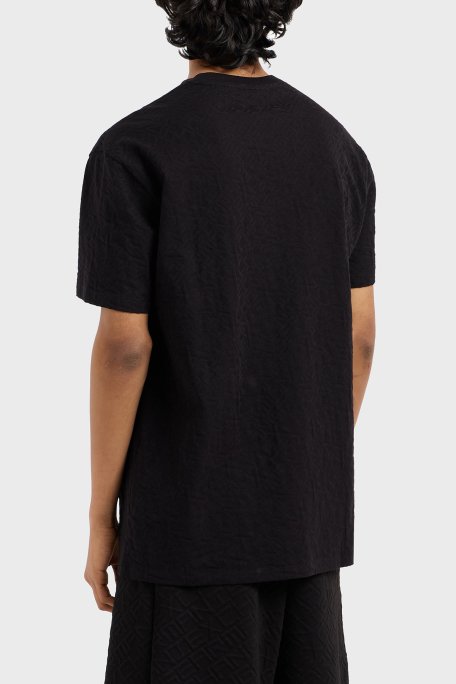 Armani Exchage Pamuklu Kabartmalı Logo Baskılı Regular Fit Bisiklet Yaka Erkek T Shirt XM000478 AF10337 FC013 SİYAH - 3