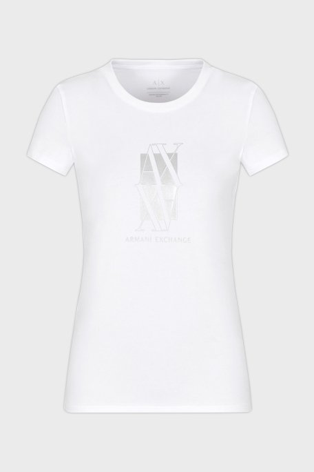 Armani Exchage Pamuklu Slim Fit Bisiklet Yaka Logolu Bayan T Shirt XW000511 AF11929 U0002 BEYAZ - 10