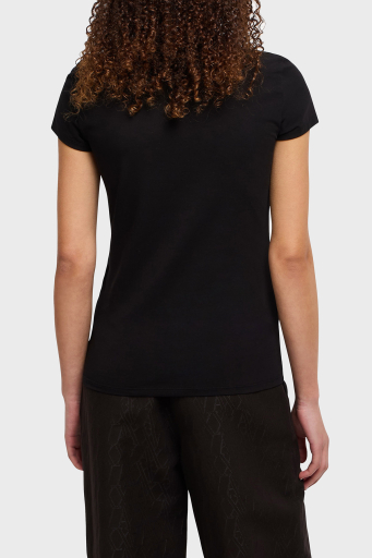 Armani Exchage Pamuklu Slim Fit Bisiklet Yaka Logolu Bayan T Shirt XW000511 AF11929 UC001 SİYAH - 2