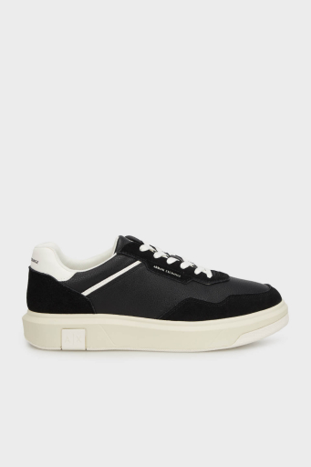 Armani Exchage Süet Detaylı Sneaker Erkek Ayakkabı XUX254 XV950 K001 SİYAH - 1
