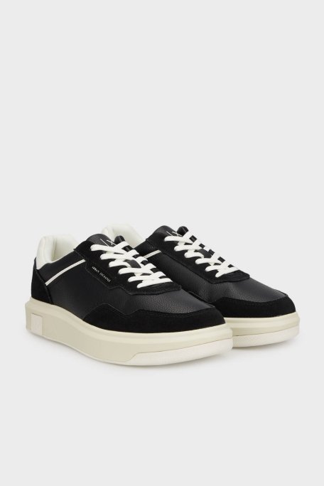 Armani Exchage Süet Detaylı Sneaker Erkek Ayakkabı XUX254 XV950 K001 SİYAH - 3