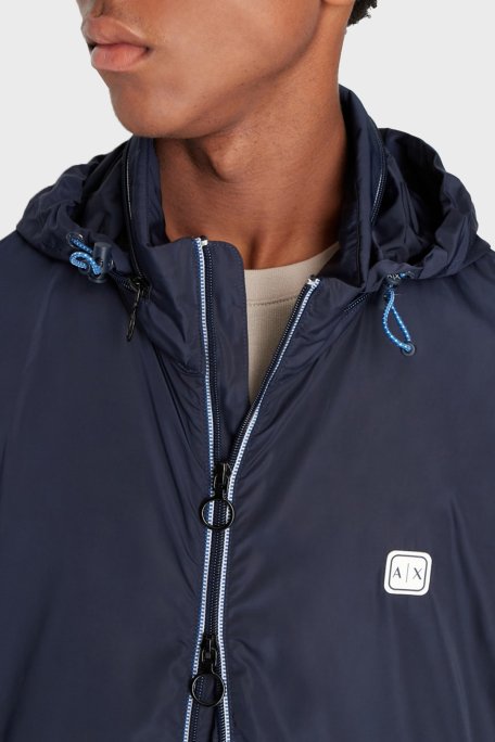 Armani Exchance Rüzgar Geçirmez Regular Fit Gizli Kapüşonlu Dik Yaka Erkek Ceket 8NZB07 ZNWFZ 15BA LACİVERT - 10