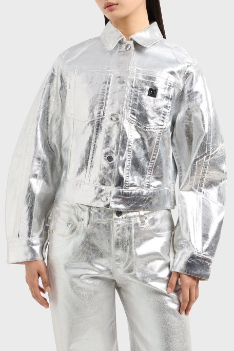 Armani Exchance Sert Pamuklu Regular Fit Metalik Bayan Ceket XW000098 AF10836 M8047 BAKIR - 1