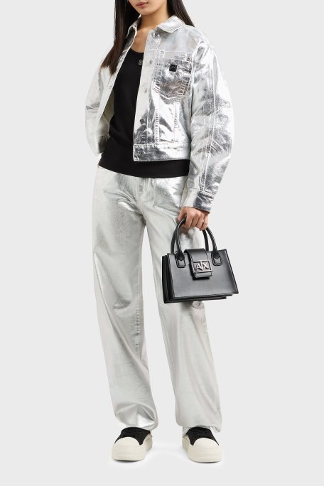 Armani Exchance Sert Pamuklu Regular Fit Metalik Bayan Ceket XW000098 AF10836 M8047 BAKIR - 2