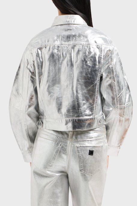 Armani Exchance Sert Pamuklu Regular Fit Metalik Bayan Ceket XW000098 AF10836 M8047 BAKIR - 3