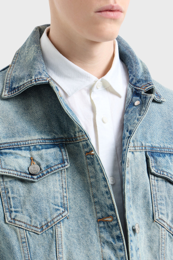 Armani Exchange % 100 Keten Regular Fit Düz Yaka Erkek Gömlek XM001221 AF14619 U0001 BEYAZ - 4