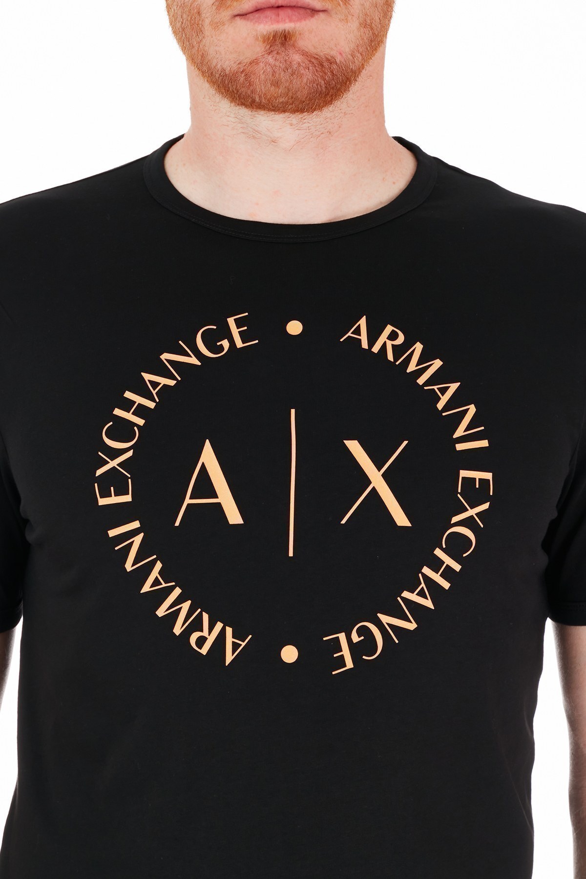 Armani Exchange % 100 Pamuk Bisiklet Yaka Erkek T Shirt 8NZTCC Z8H4Z 7273 SİYAH