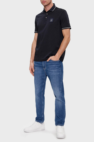 Armani Exchange - Armani Exchange % 100 Pamuk Regular Fit Düğmeli Erkek Polo Yaka T Shirt 8NZFPQ ZJH4Z 1510 LACİVERT (1)