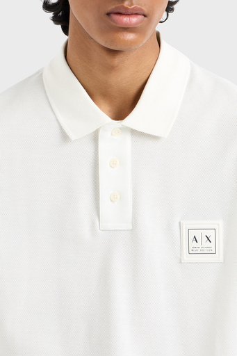 Armani Exchange % 100 Pamuk Regular Fit Düğmeli Erkek Polo Yaka T Shirt XM000356 AF12758 U0009 BEYAZ - 4