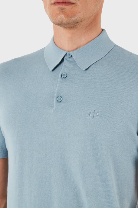 Armani Exchange % 100 Pamuk Regular Fit Erkek Polo Yaka T Shirt 8NZF5D ZM3JZ U9287 AÇIK MAVİ - 7