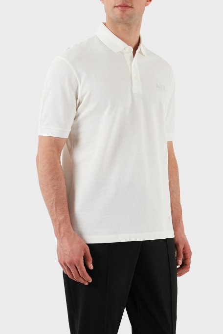 Armani Exchange % 100 Pamuk Regular Fit Erkek Polo Yaka T Shirt XM000330 AF10366 U0009 BEYAZ - 5