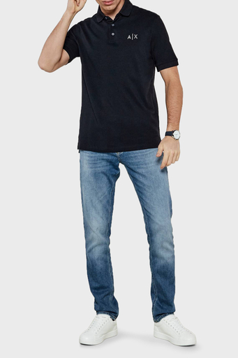 Armani Exchange % 100 Pamuk Regular Fit Erkek Polo Yaka T Shirt XM000330 AF10366 UB101 LACİVERT - 3