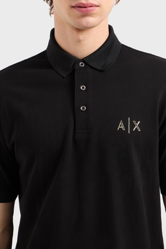 Armani Exchange % 100 Pamuk Regular Fit Erkek Polo Yaka T Shirt XM000330 AF10366 UC001 SİYAH - 7