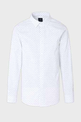 Armani Exchange % 100 Pamuk Regular Fit Jakarlı Erkek Gömlek XM000719 AF13206 F0048 BEYAZ - 4