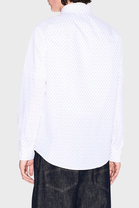 Armani Exchange % 100 Pamuk Regular Fit Jakarlı Erkek Gömlek XM000719 AF13206 F0048 BEYAZ - 3