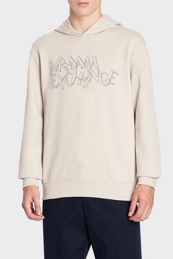 Armani Exchange % 100 Pamuk Regular Fit Kapüşonlu Erkek Sweat 6RZMBB ZJBWZ 1934 BEJ - 1