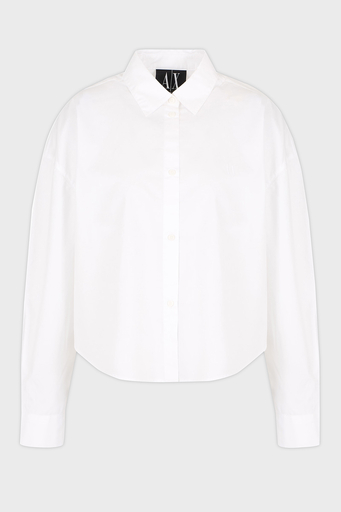Armani Exchange % 100 Pamuk Regular Fit Kısa Bayan Gömlek XW001180 AF12812 U0002 BEYAZ - 5