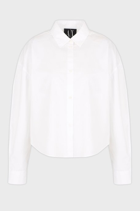 Armani Exchange % 100 Pamuk Regular Fit Kısa Bayan Gömlek XW001180 AF12812 U0002 BEYAZ - 5