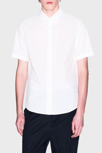 Armani Exchange % 100 Pamuk Regular Fit Kısa Kollu Erkek Gömlek XM001237 AF13141 U0009 BEYAZ - 1