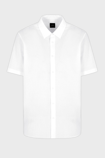 Armani Exchange % 100 Pamuk Regular Fit Kısa Kollu Erkek Gömlek XM001237 AF13141 U0009 BEYAZ - 5