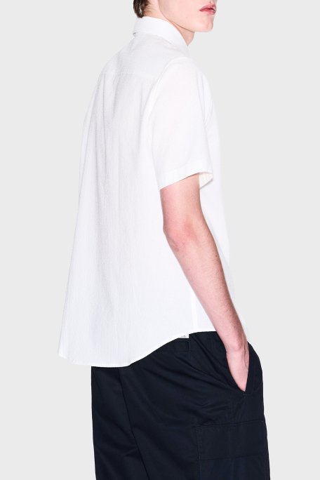 Armani Exchange % 100 Pamuk Regular Fit Kısa Kollu Erkek Gömlek XM001237 AF13141 U0009 BEYAZ - 3