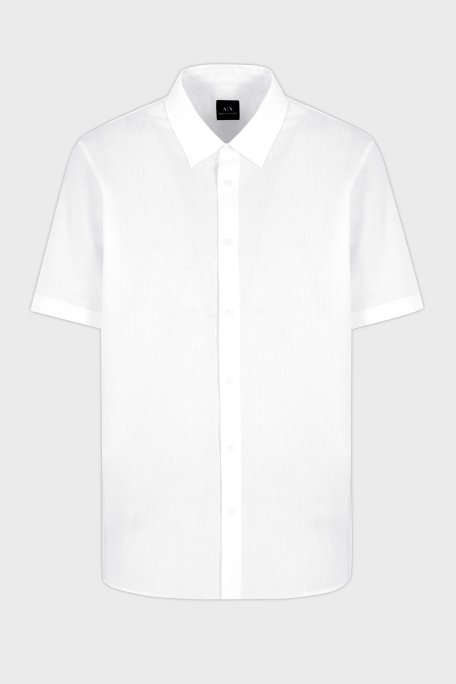 Armani Exchange % 100 Pamuk Regular Fit Kısa Kollu Erkek Gömlek XM001237 AF13141 U0009 BEYAZ - 5