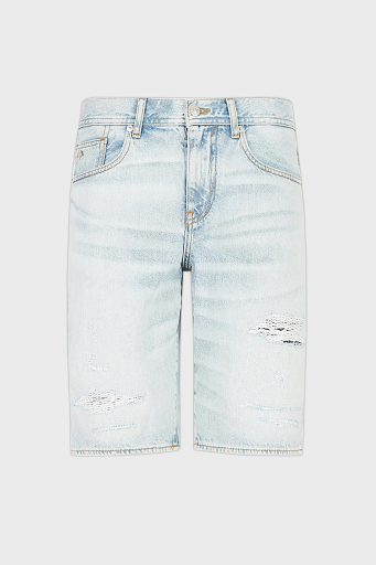 Armani Exchange % 100 Pamuk Regular Fit Kot Erkek Short 3RZJ65 Z1S5Z 1500 Buz Mavisi - 11