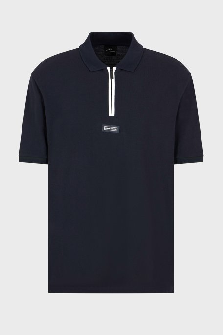 Armani Exchange % 100 Pamuk Regular Fit Yarım Fermuarlı Erkek Polo Yaka T Shirt XM000221 AF10366 UB101 LACİVERT - 8