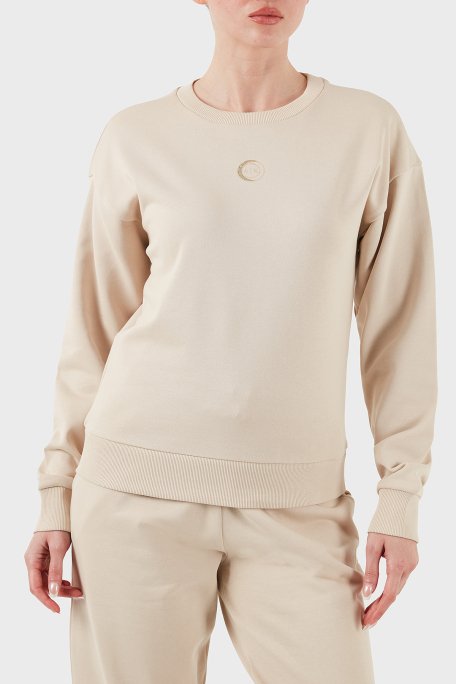 Armani Exchange % 100 Pamuk Relaxed Fit Bisiklet Yaka Bayan Sweat XW000317 AF12217 U1095 BEJ - 1