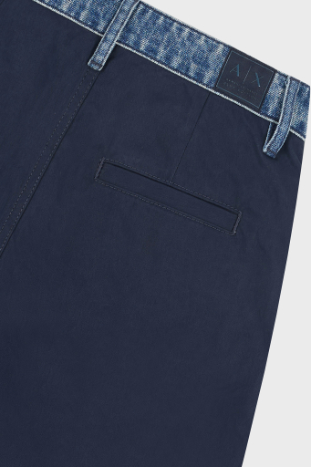 Armani Exchange % 100 Pamuk Relaxed Fit Bol Paça Renk Bloklu Bayan Pantolon XW000561 AF12845 MB115 LACİVERT - 4
