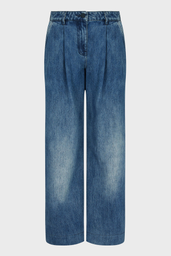 Armani Exchange % 100 Pamuk Relaxed Fit Bol Paça Renk Bloklu Bayan Pantolon XW000561 AF12845 MB115 LACİVERT - 6