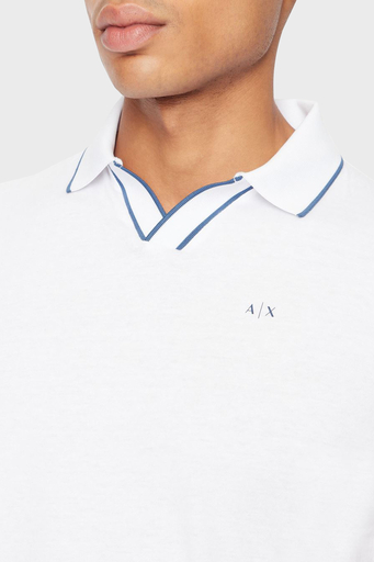 Armani Exchange % 100 Pamuk Slim Fit Erkek Polo T Shirt 3RZFFC ZJDFZ 1100 BEYAZ - 2