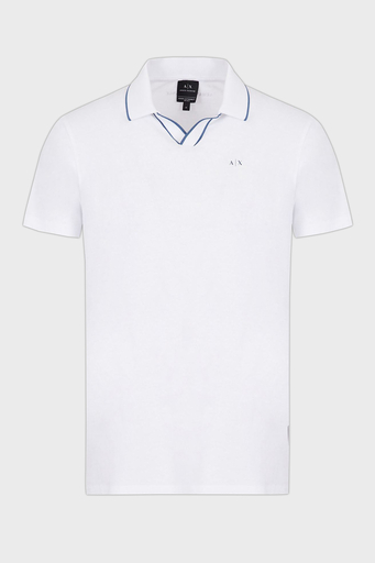 Armani Exchange % 100 Pamuk Slim Fit Erkek Polo T Shirt 3RZFFC ZJDFZ 1100 BEYAZ - 4