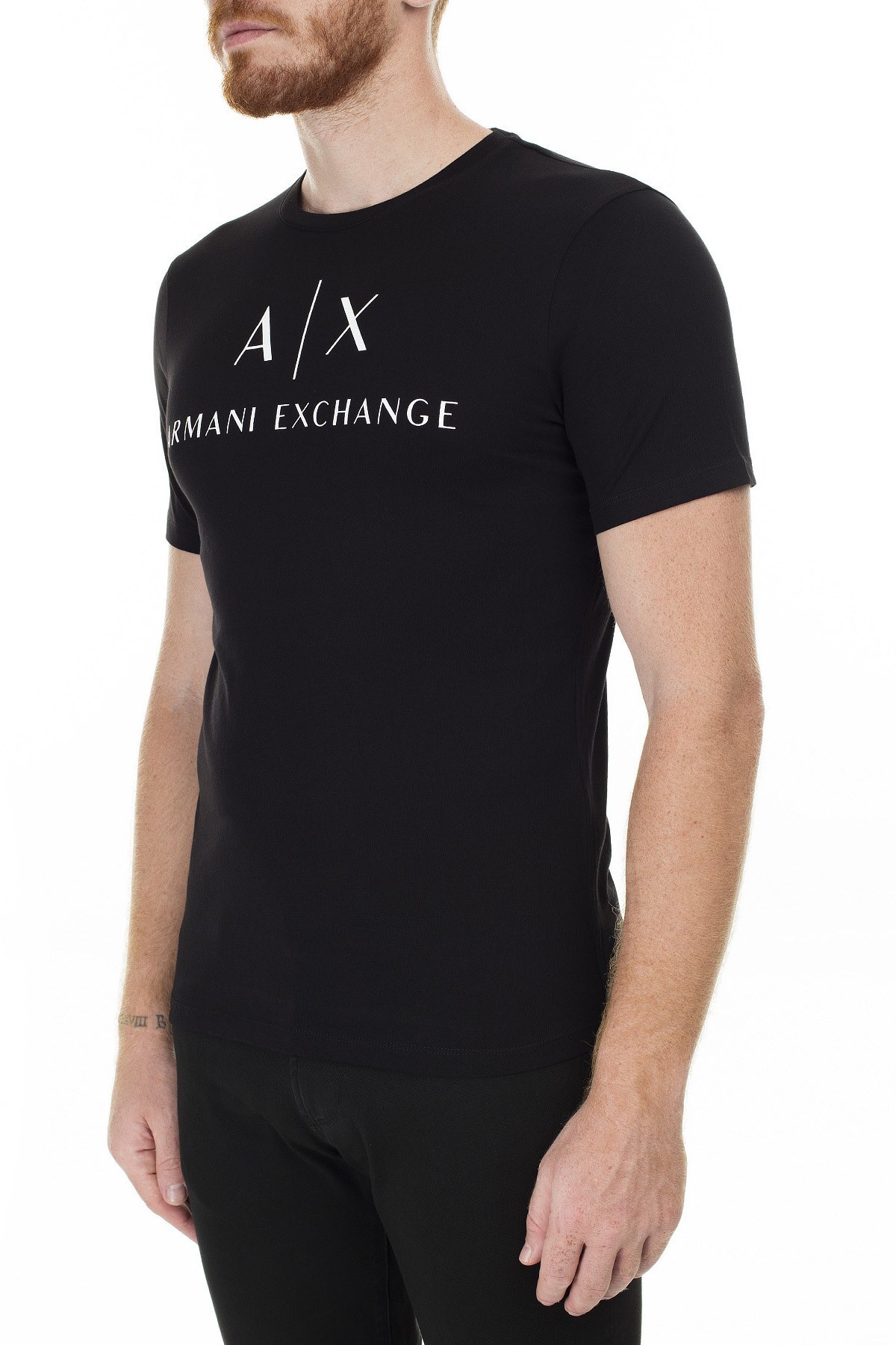 Armani Exchange % 100 Pamuklu Baskılı Bisiklet Yaka Erkek T Shirt 8NZTCJ Z8H4Z 1200 SİYAH
