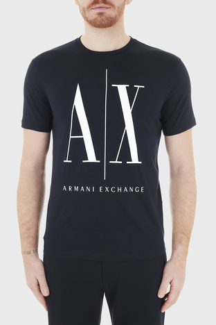 Armani Exchange - Armani Exchange % 100 Pamuklu Bisiklet Yaka Erkek T Shirt 8NZTPA ZJH4Z 1510 LACİVERT