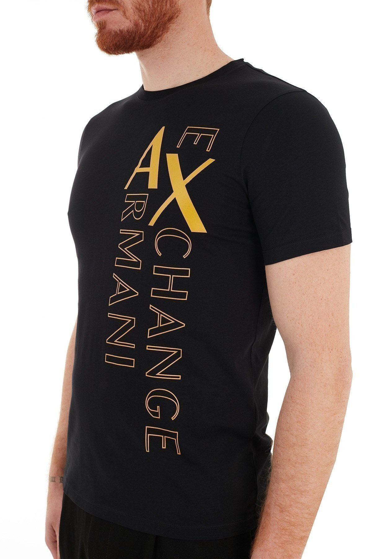 Armani Exchange Slim Fit % 100 Pamuklu Bisiklet Yaka Erkek T Shirt S 6HZTFS ZJBVZ 1200 SİYAH