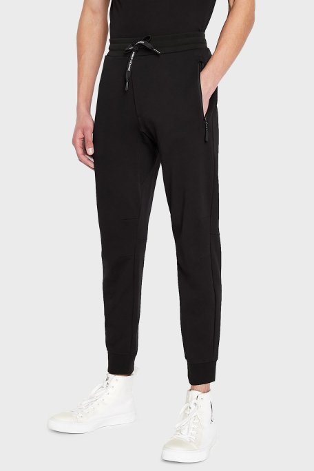 Armani Exchange % 100 Pamuklu Regular Fit Jogger Spor Erkek Pantolon 8NZP73 ZJKRZ 1200 SİYAH - 1