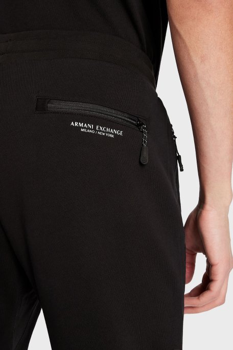 Armani Exchange % 100 Pamuklu Regular Fit Jogger Spor Erkek Pantolon 8NZP73 ZJKRZ 1200 SİYAH - 4
