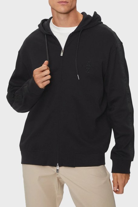 Armani Exchange % 100 Pamuklu Kapüşonlu Erkek Sweat 6DZMLC ZJNNZ 1200 SİYAH - 1