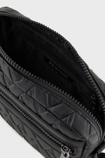 Armani Exchange 4G Kabartmalı Logolu Çıkarılabilir Tutma Saplı Erkek Çanta XM001272 AF12133 UC001 SİYAH - 3