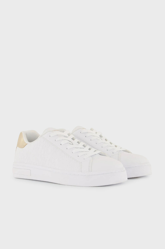 Armani Exchange Bağcıklı Sneaker Bayan Ayakkabı XDX165 XV891 T782 BEYAZ-GOLD - 2