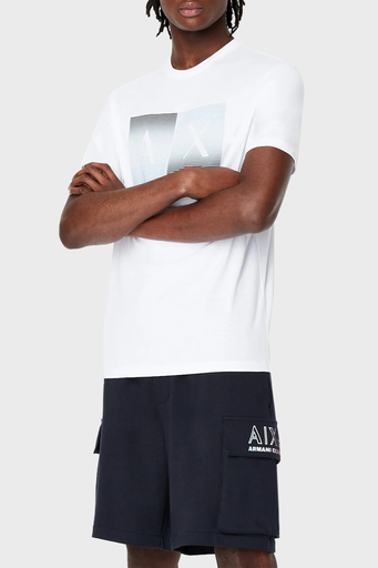 Armani Exchange Baskılı % 100 Pamuk Bisiklet Yaka Regular Fit Erkek T Shirt 3RZTJE ZJH4Z 1100 BEYAZ - 5