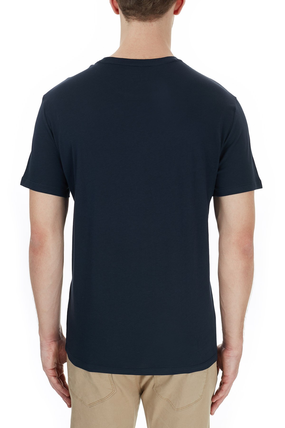 Armani Exchange Baskılı % 100 Pamuklu Erkek T Shirt S 6HZTFG ZJH4Z 1510 LACİVERT