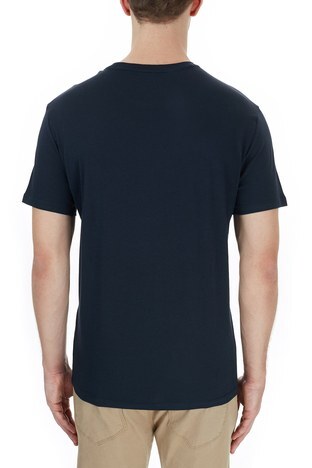 Armani Exchange - Armani Exchange Baskılı % 100 Pamuklu Erkek T Shirt S 6HZTFG ZJH4Z 1510 LACİVERT (1)
