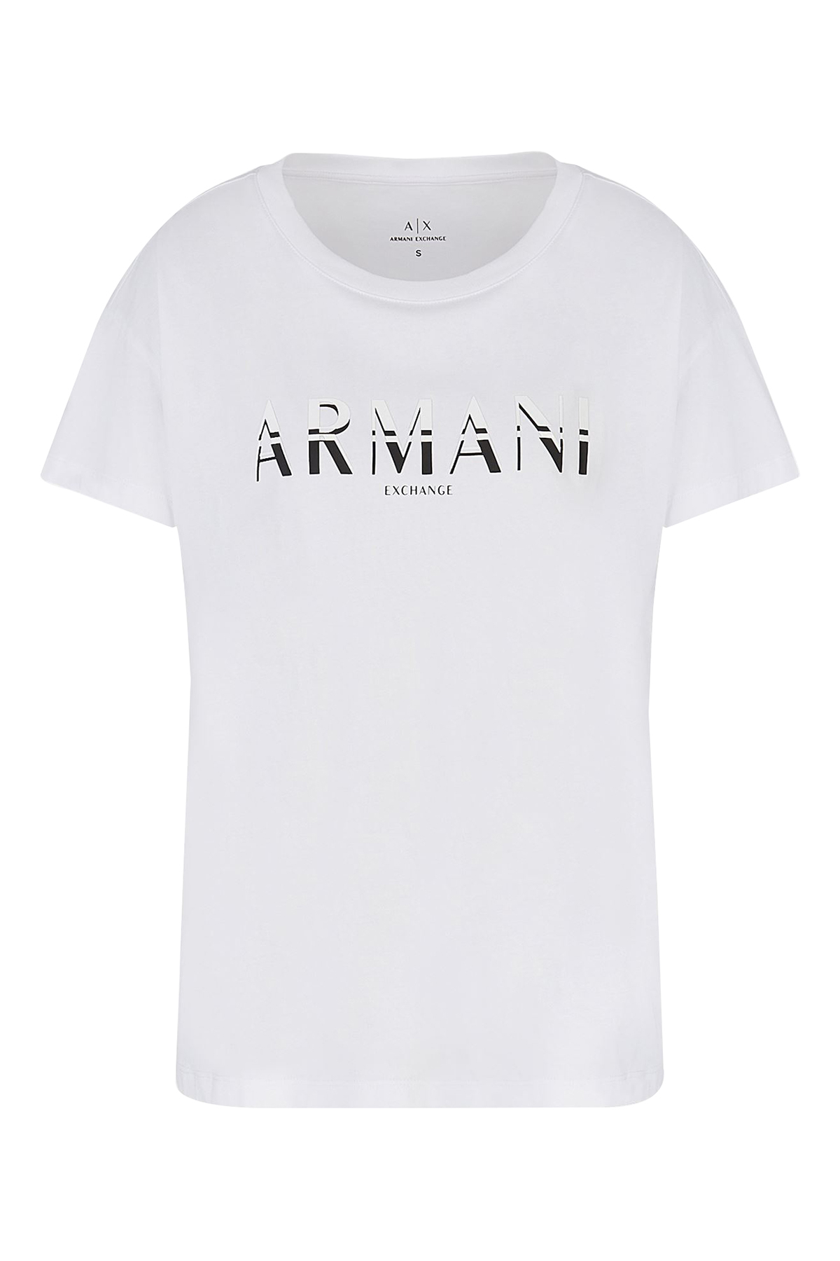 Armani Exchange Baskılı % 100 Pamuklu Bayan T Shirt 3KYTGD YJG3Z 1000 BEYAZ