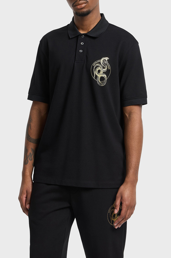 Armani Exchange Baskılı Pamuklu Regular Fit Düğmeli Erkek Polo Yaka T Shirt XM000215 AF10366 UC001 SİYAH - 1
